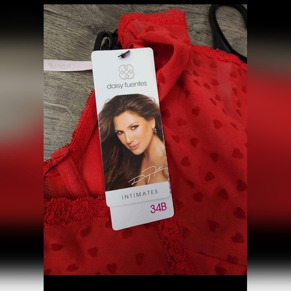 Women's lace heart print bra + panties set 34B & S NWT - Picture 5 of 5